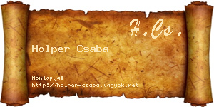 Holper Csaba névjegykártya