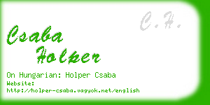 csaba holper business card